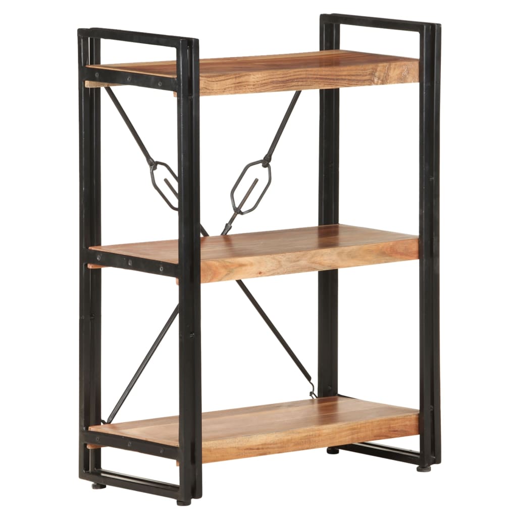 vidaXL 3-Tier Bookcase 60x30x80 cm Solid Acacia Wood - Brown