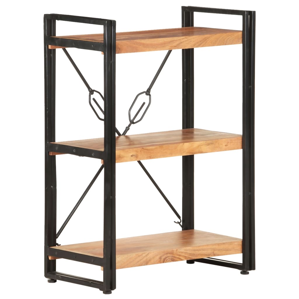 vidaXL 3-Tier Bookcase 60x30x80 cm Solid Acacia Wood - Brown