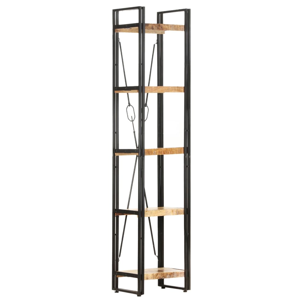 vidaXL 5-Tier Bookcase 39x30x180 cm Solid Mango Wood - Brown - 40 x 30 x 180 cm