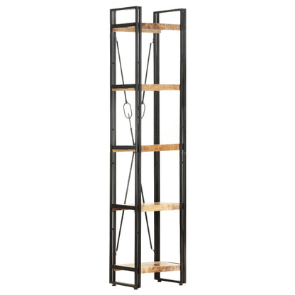 vidaXL 5-Tier Bookcase 39x30x180 cm Solid Mango Wood - Brown - 40 x 30 x 180 cm