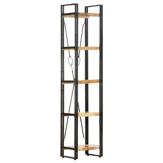 vidaXL 5-Tier Bookcase 39x30x180 cm Solid Mango Wood - Brown - 40 x 30 x 180 cm