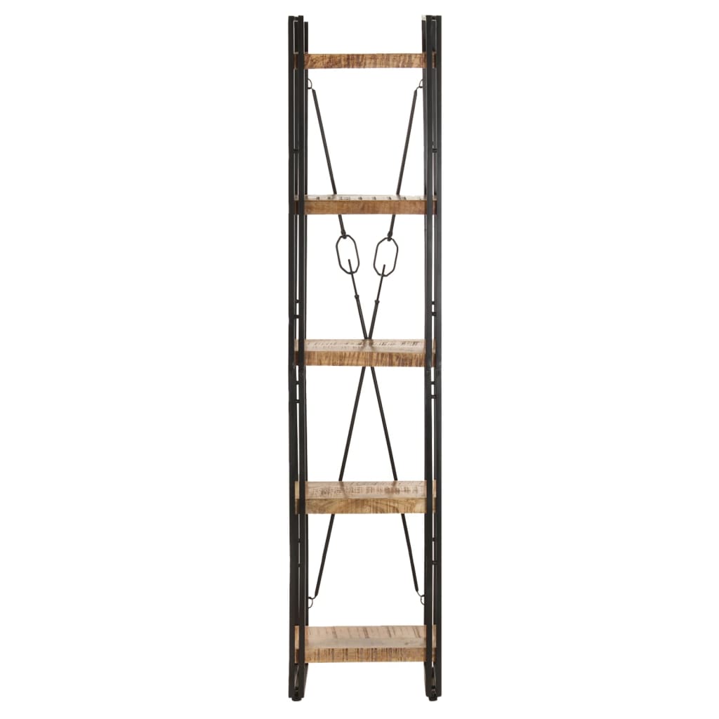 vidaXL 5-Tier Bookcase 39x30x180 cm Solid Mango Wood - Brown - 40 x 30 x 180 cm