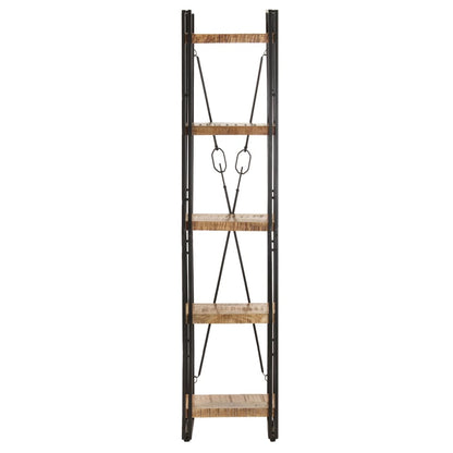 vidaXL 5-Tier Bookcase 39x30x180 cm Solid Mango Wood - Brown - 40 x 30 x 180 cm