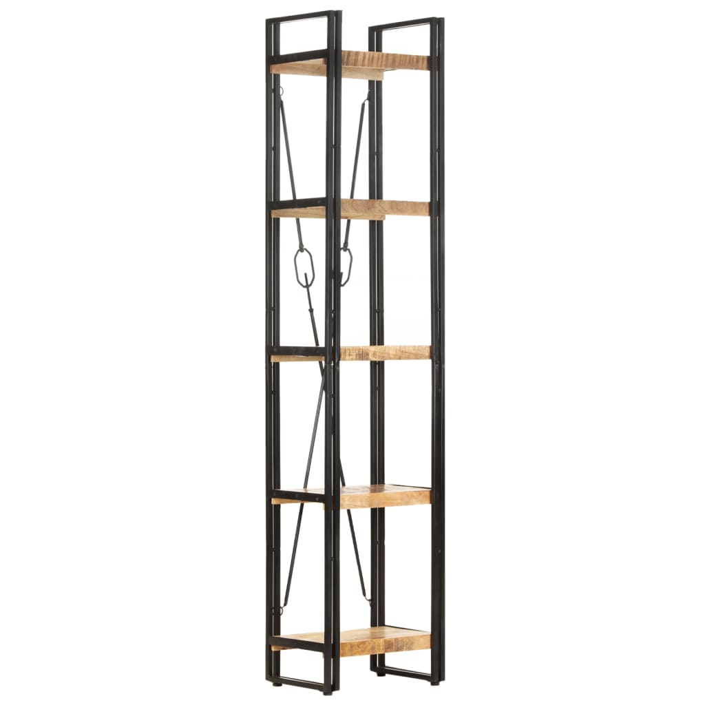 vidaXL 5-Tier Bookcase 39x30x180 cm Solid Mango Wood - Brown - 40 x 30 x 180 cm