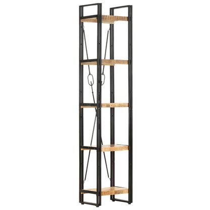 vidaXL 5-Tier Bookcase 39x30x180 cm Solid Mango Wood - Brown - 40 x 30 x 180 cm