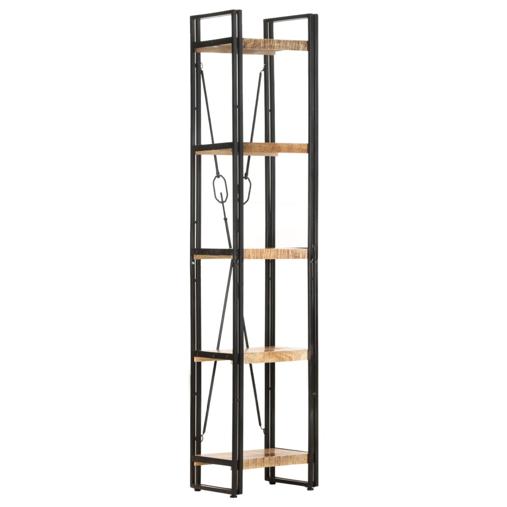 vidaXL 5-Tier Bookcase 39x30x180 cm Solid Mango Wood - Brown - 40 x 30 x 180 cm