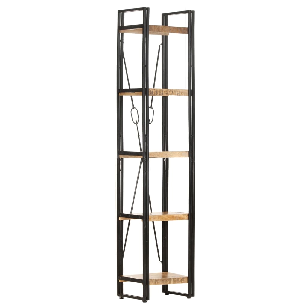 vidaXL 5-Tier Bookcase 39x30x180 cm Solid Mango Wood - Brown - 40 x 30 x 180 cm