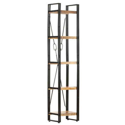 vidaXL 5-Tier Bookcase 39x30x180 cm Solid Mango Wood - Brown - 40 x 30 x 180 cm