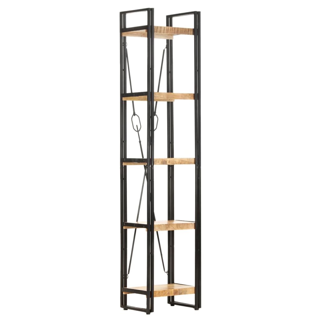 vidaXL 5-Tier Bookcase 39x30x180 cm Solid Mango Wood - Brown - 40 x 30 x 180 cm