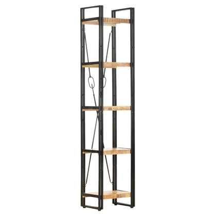 vidaXL 5-Tier Bookcase 39x30x180 cm Solid Mango Wood - Brown - 40 x 30 x 180 cm