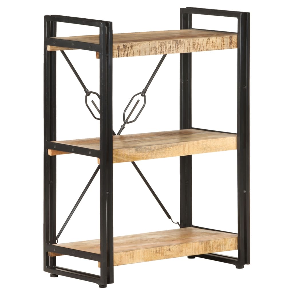 vidaXL 3-Tier Bookcase 60x30x80 cm Solid Mango Wood - Brown