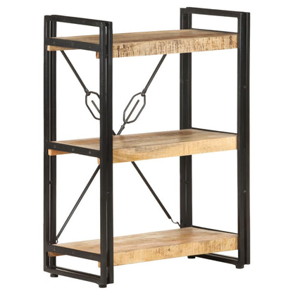 vidaXL 3-Tier Bookcase 60x30x80 cm Solid Mango Wood - Brown