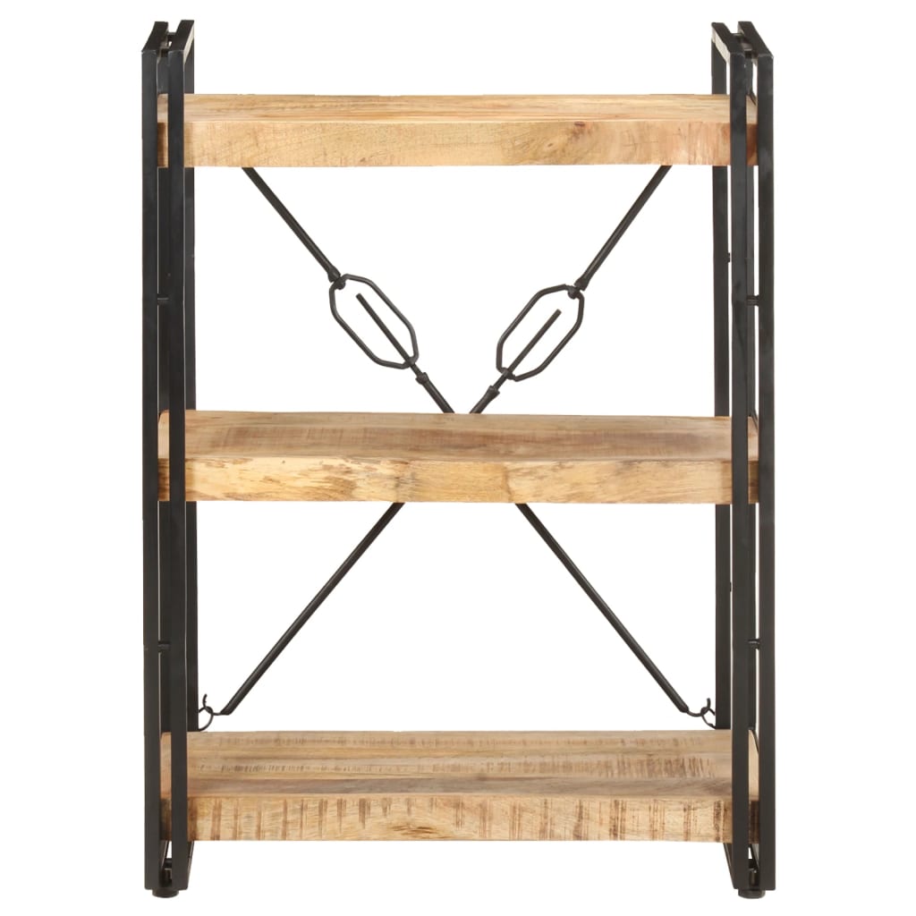 vidaXL 3-Tier Bookcase 60x30x80 cm Solid Mango Wood - Brown