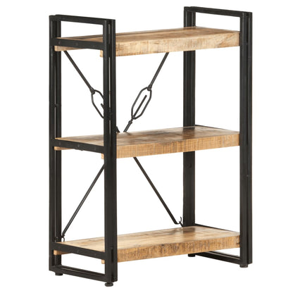vidaXL 3-Tier Bookcase 60x30x80 cm Solid Mango Wood - Brown