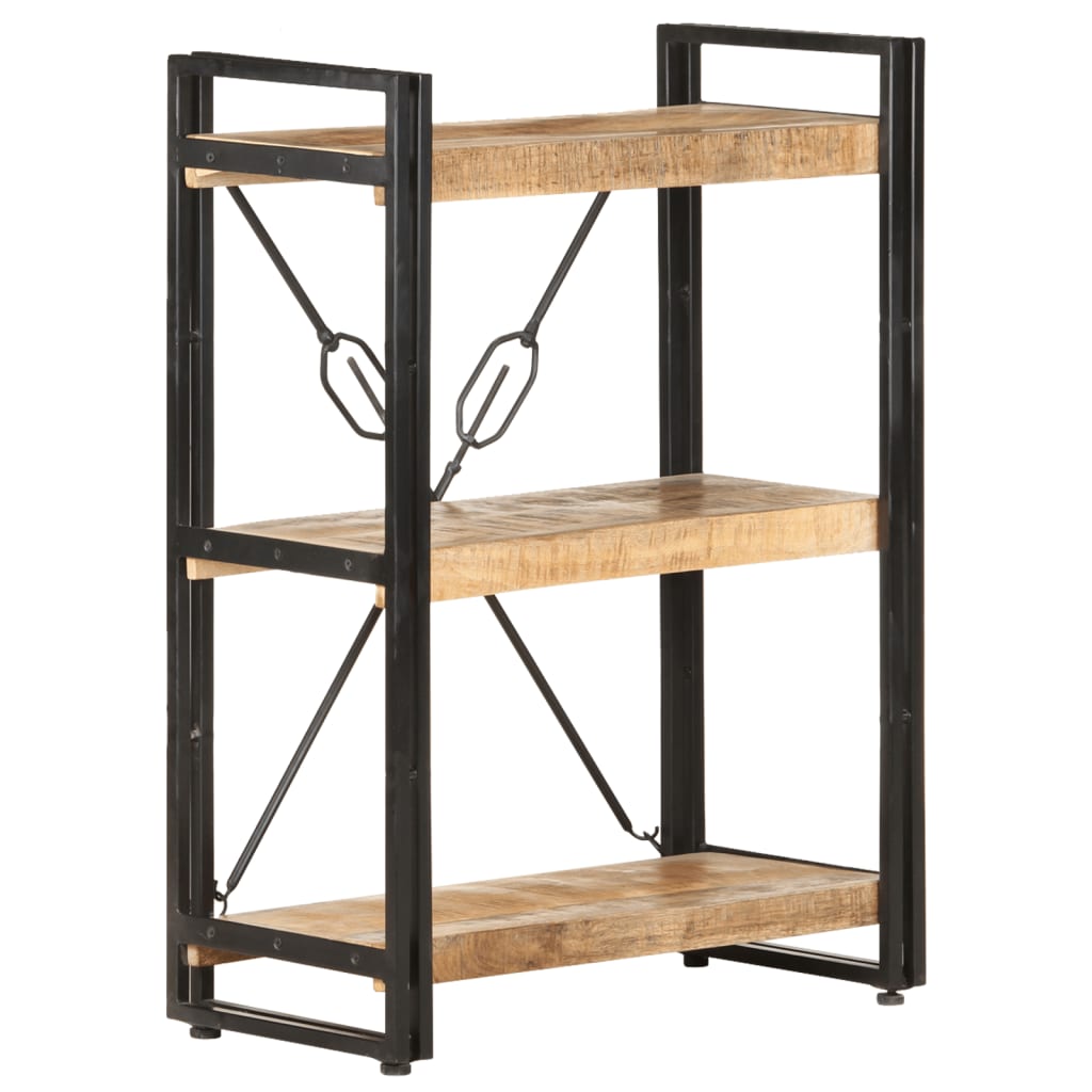 vidaXL 3-Tier Bookcase 60x30x80 cm Solid Mango Wood - Brown