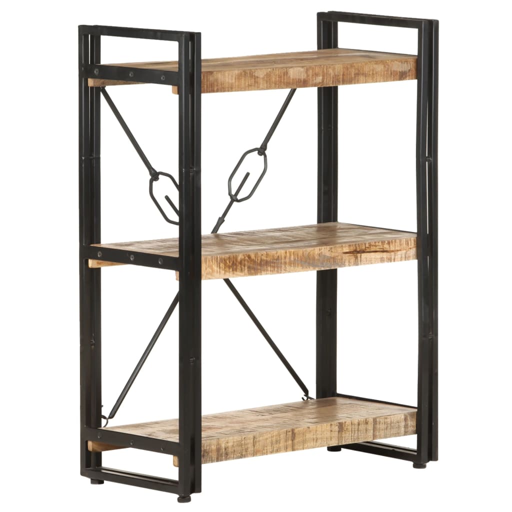 vidaXL 3-Tier Bookcase 60x30x80 cm Solid Mango Wood - Brown