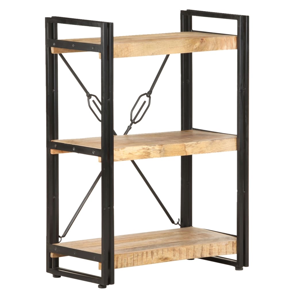vidaXL 3-Tier Bookcase 60x30x80 cm Solid Mango Wood - Brown