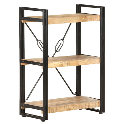 vidaXL 3-Tier Bookcase 60x30x80 cm Solid Mango Wood - Brown