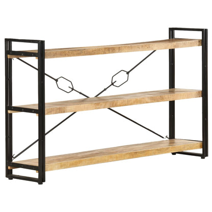 vidaXL 3-Tier Bookcase 140x30x80 cm Solid Mango Wood - Brown
