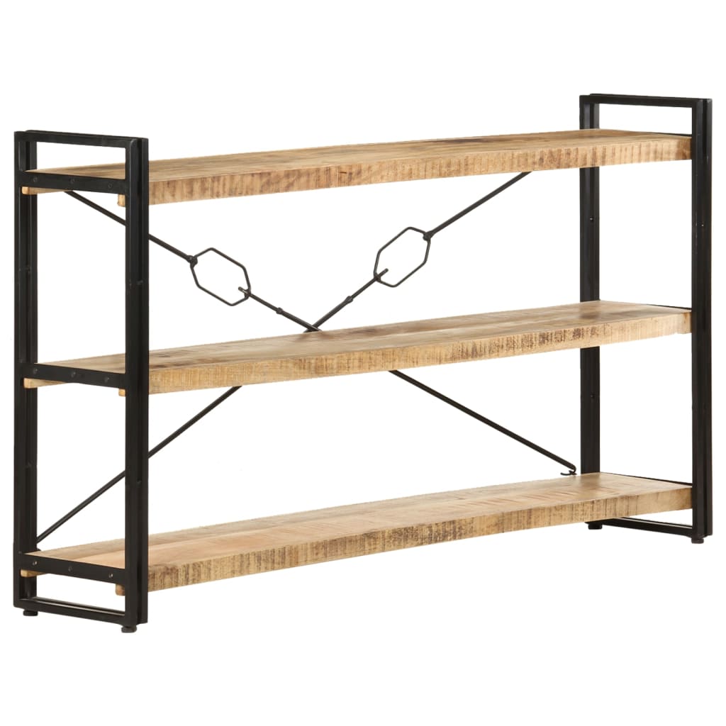 vidaXL 3-Tier Bookcase 140x30x80 cm Solid Mango Wood - Brown