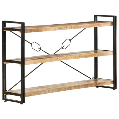 vidaXL 3-Tier Bookcase 140x30x80 cm Solid Mango Wood - Brown
