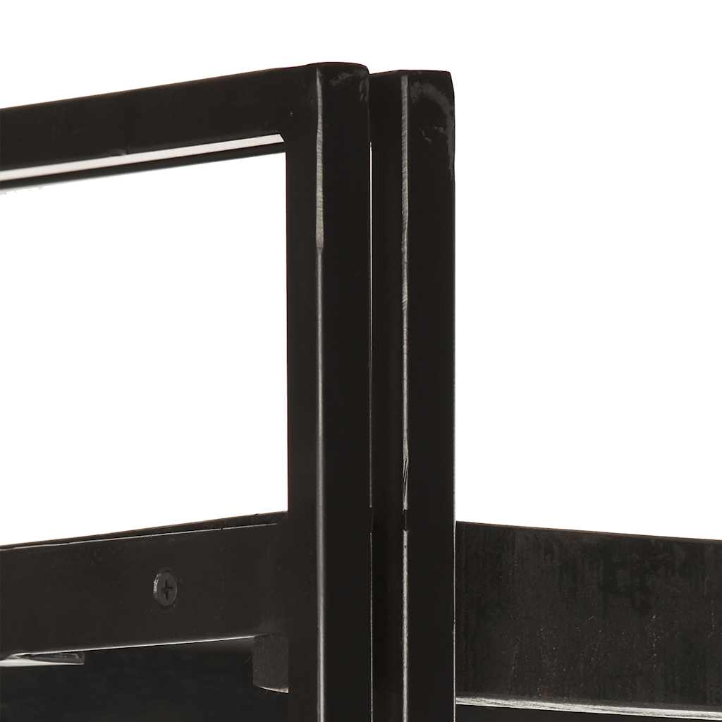 vidaXL 3-Tier Bookcase Black 40x30x80 cm Solid Mango Wood
