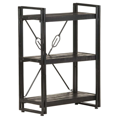 vidaXL 3-Tier Bookcase Black 60x30x80 cm Solid Mango Wood