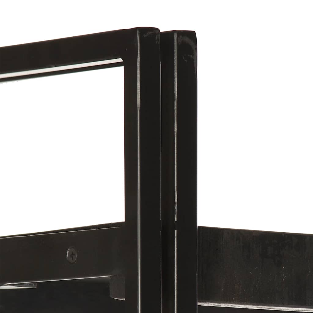 vidaXL 3-Tier Bookcase Black 90x30x80 cm Solid Mango Wood