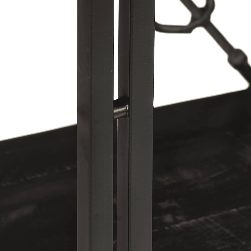 vidaXL 3-Tier Bookcase Black 90x30x80 cm Solid Mango Wood