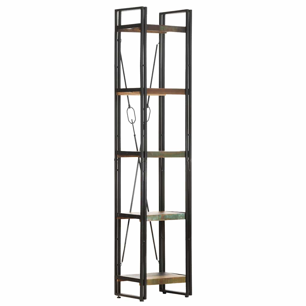 vidaXL 5-Tier Bookcase 40x30x180 cm Solid Reclaimed Wood - Multicolour