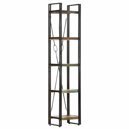 vidaXL 5-Tier Bookcase 40x30x180 cm Solid Reclaimed Wood - Multicolour