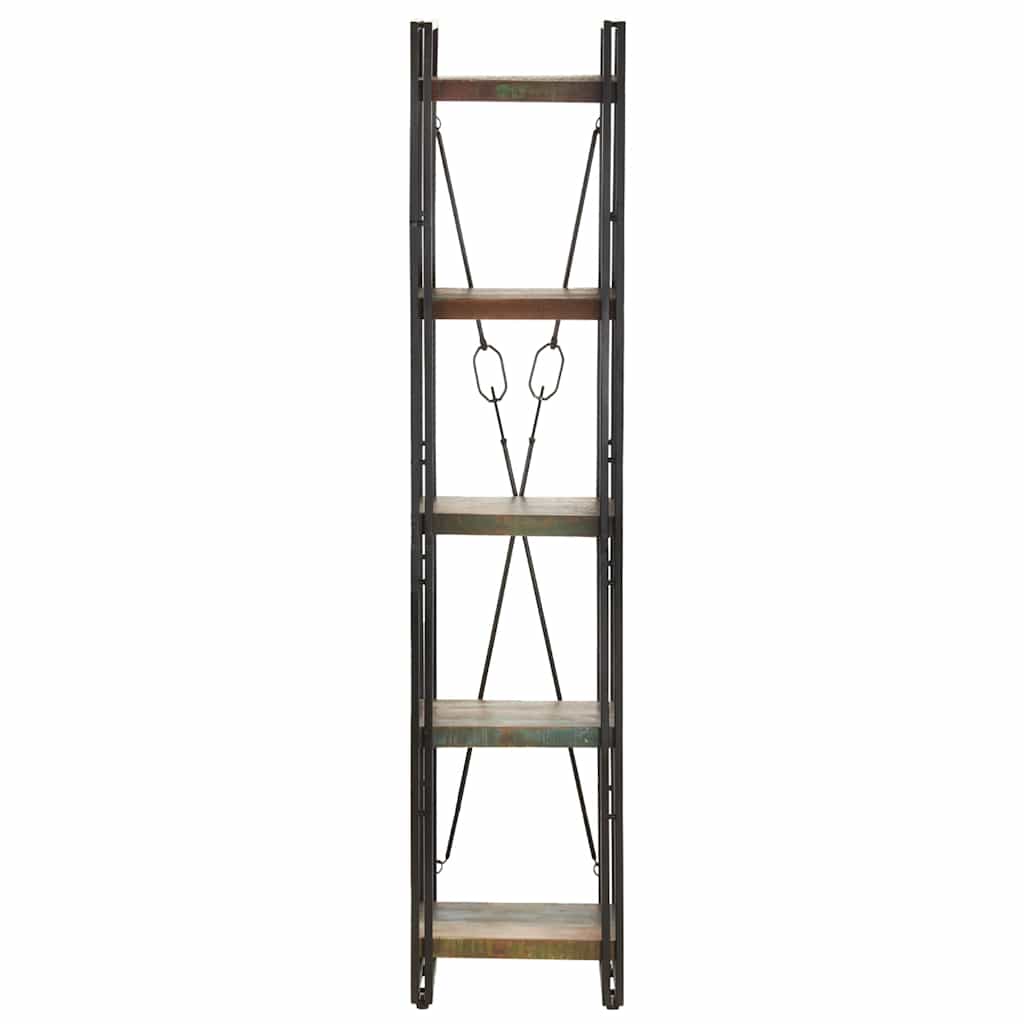 vidaXL 5-Tier Bookcase 40x30x180 cm Solid Reclaimed Wood - Multicolour