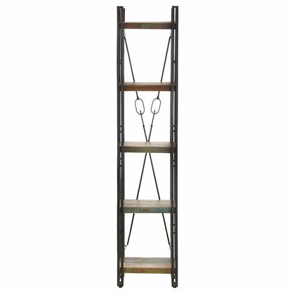 vidaXL 5-Tier Bookcase 40x30x180 cm Solid Reclaimed Wood - Multicolour