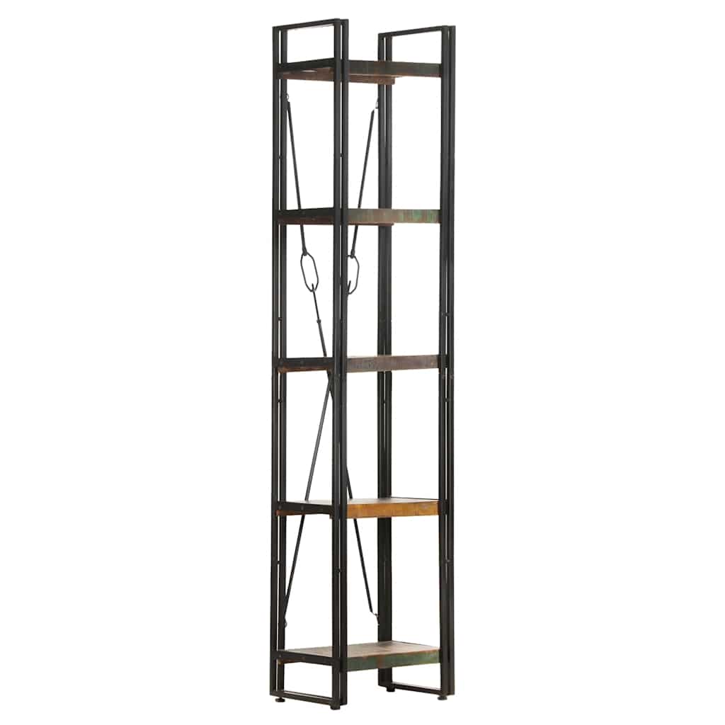 vidaXL 5-Tier Bookcase 40x30x180 cm Solid Reclaimed Wood - Multicolour