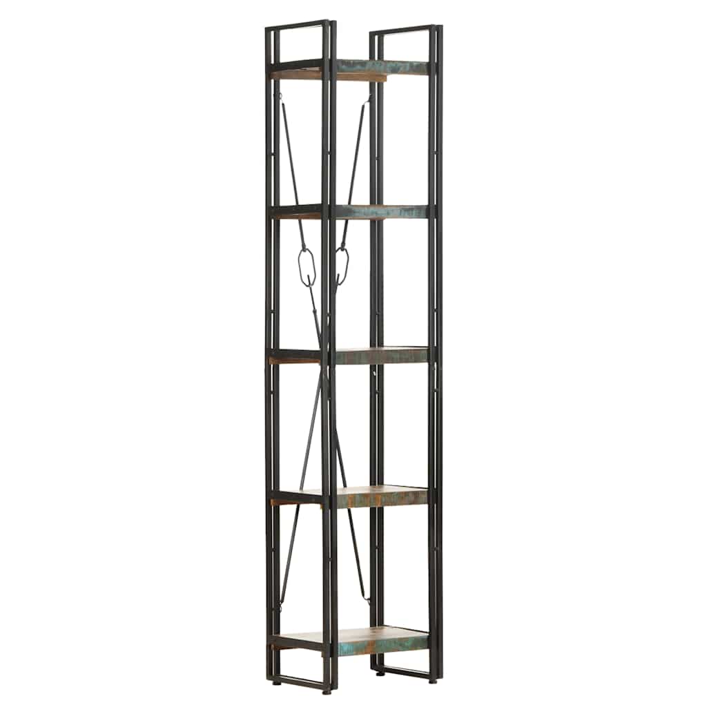vidaXL 5-Tier Bookcase 40x30x180 cm Solid Reclaimed Wood - Multicolour