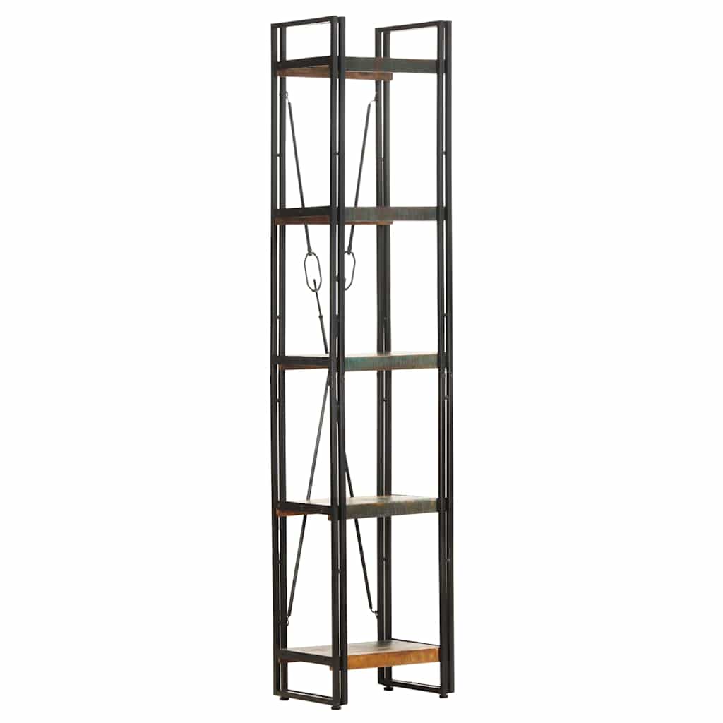 vidaXL 5-Tier Bookcase 40x30x180 cm Solid Reclaimed Wood - Multicolour