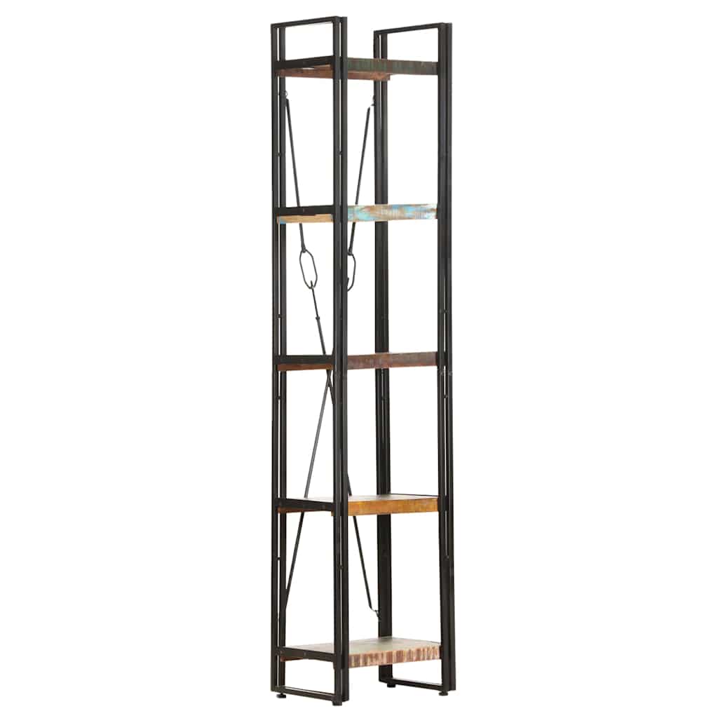 vidaXL 5-Tier Bookcase 40x30x180 cm Solid Reclaimed Wood - Multicolour