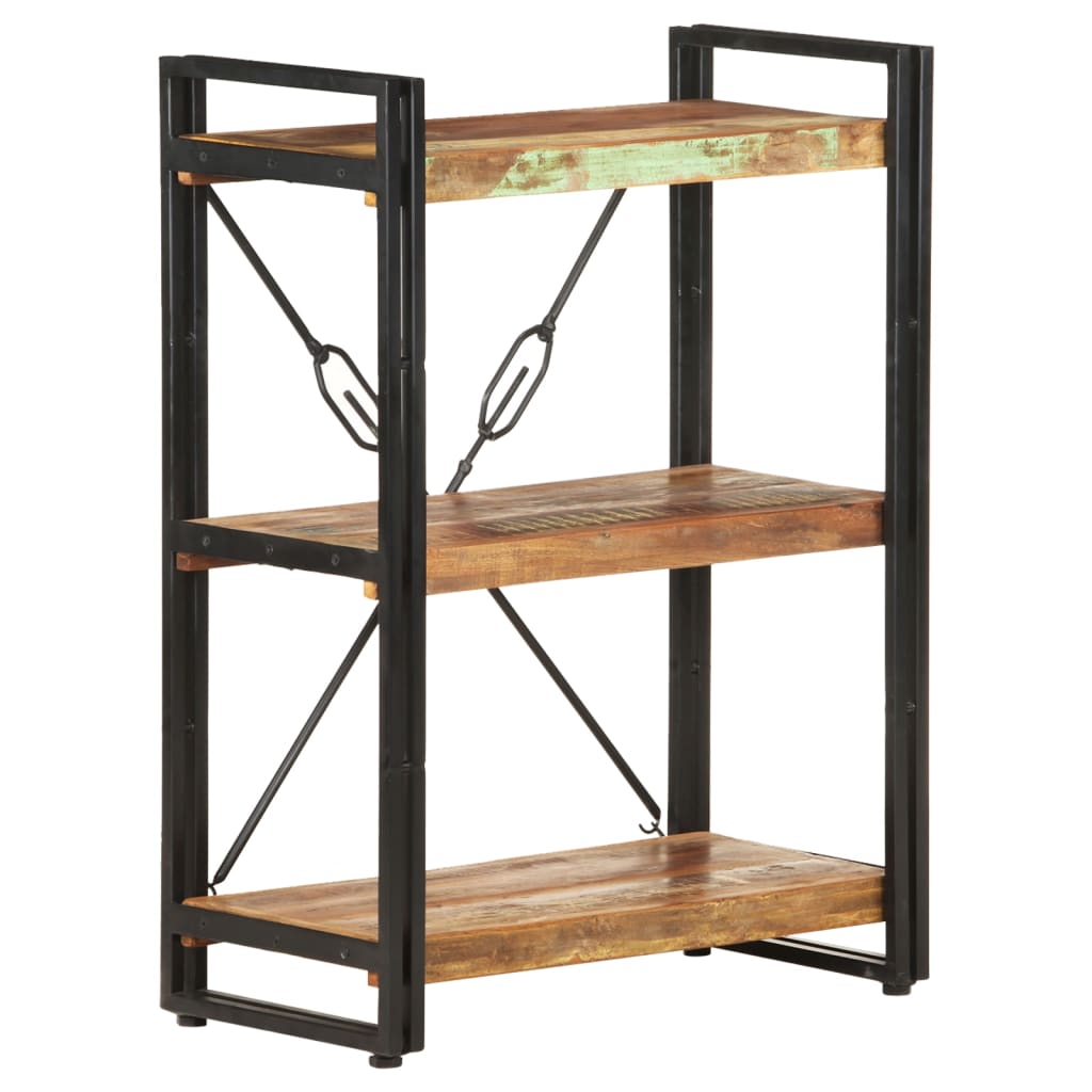 vidaXL 3-Tier Bookcase 60x30x80 cm Solid Reclaimed Wood - Multicolour