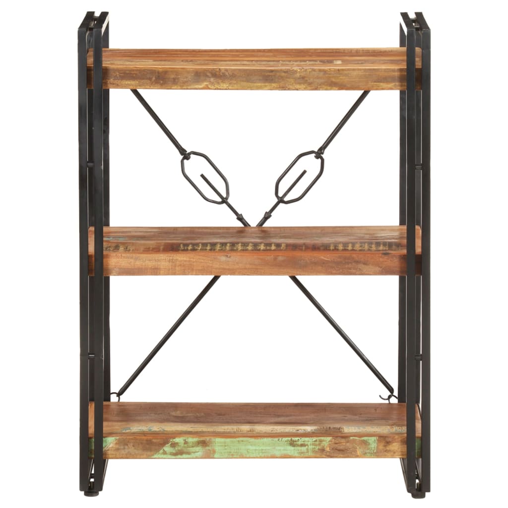 vidaXL 3-Tier Bookcase 60x30x80 cm Solid Reclaimed Wood - Multicolour