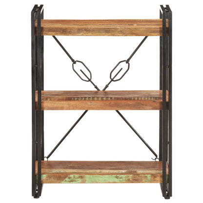 vidaXL 3-Tier Bookcase 60x30x80 cm Solid Reclaimed Wood - Multicolour