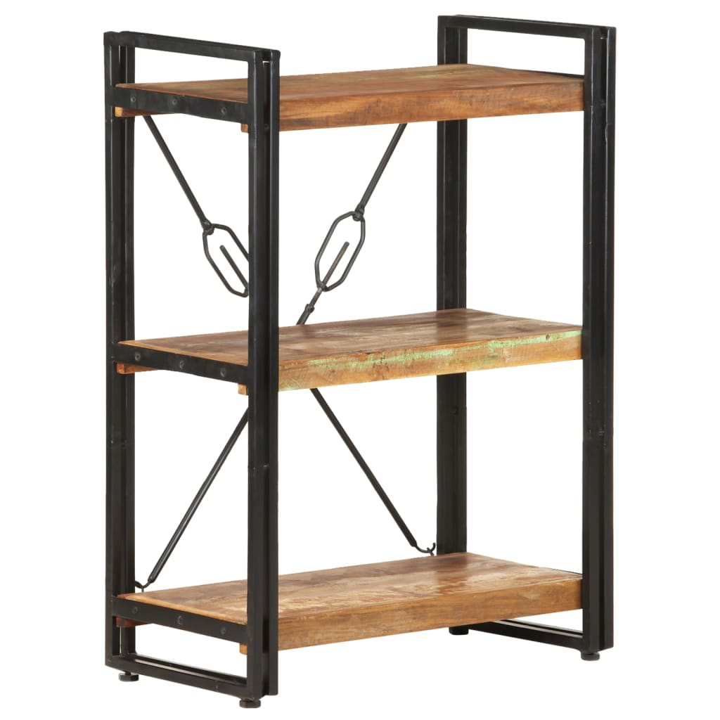 vidaXL 3-Tier Bookcase 60x30x80 cm Solid Reclaimed Wood - Multicolour