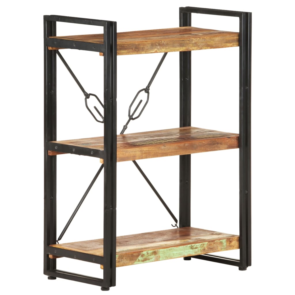 vidaXL 3-Tier Bookcase 60x30x80 cm Solid Reclaimed Wood - Multicolour