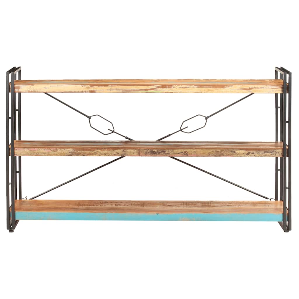 vidaXL 3-Tier Bookcase 140x30x80 cm Solid Reclaimed Wood - Multicolour