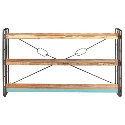 vidaXL 3-Tier Bookcase 140x30x80 cm Solid Reclaimed Wood - Multicolour
