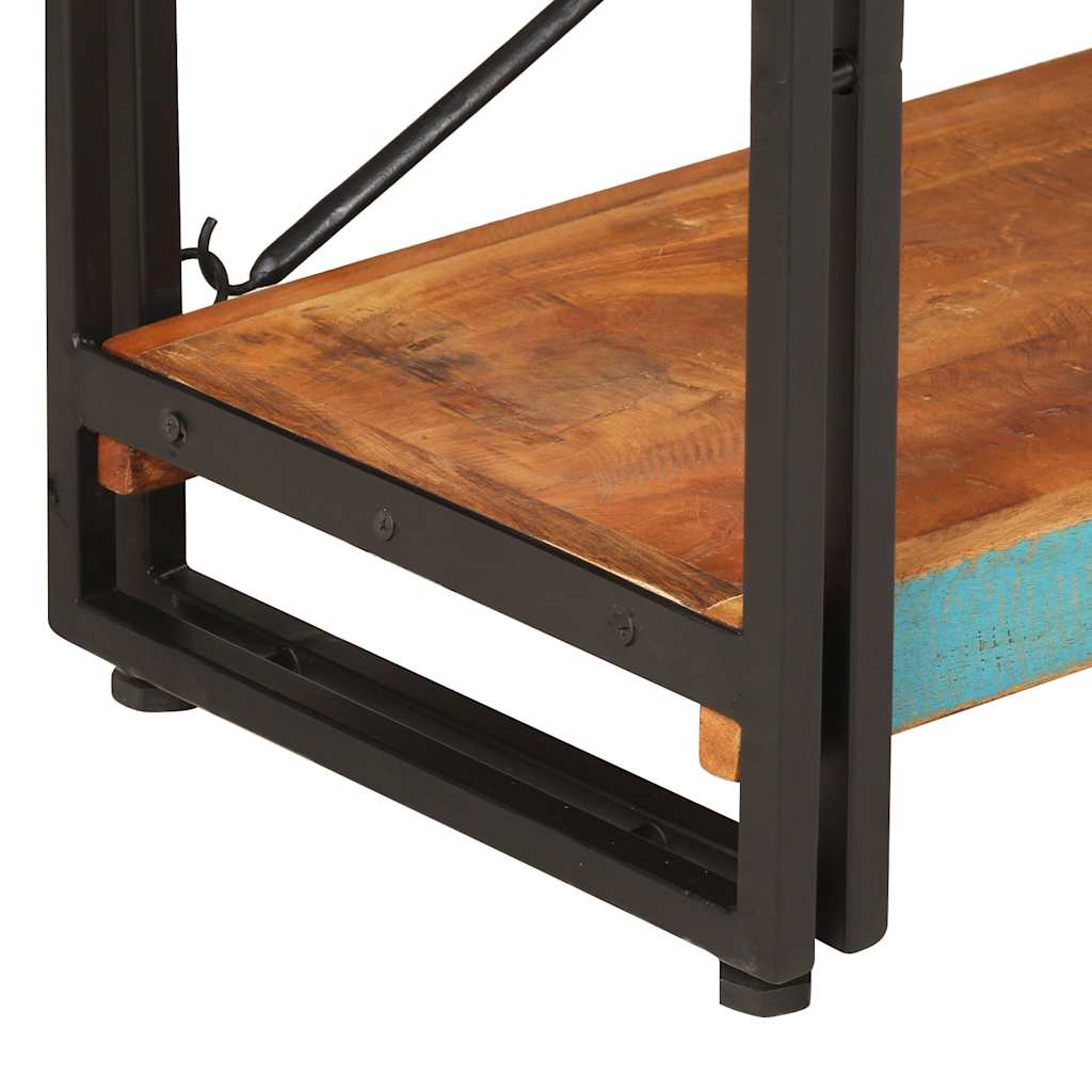 vidaXL 3-Tier Bookcase 140x30x80 cm Solid Reclaimed Wood - Multicolour