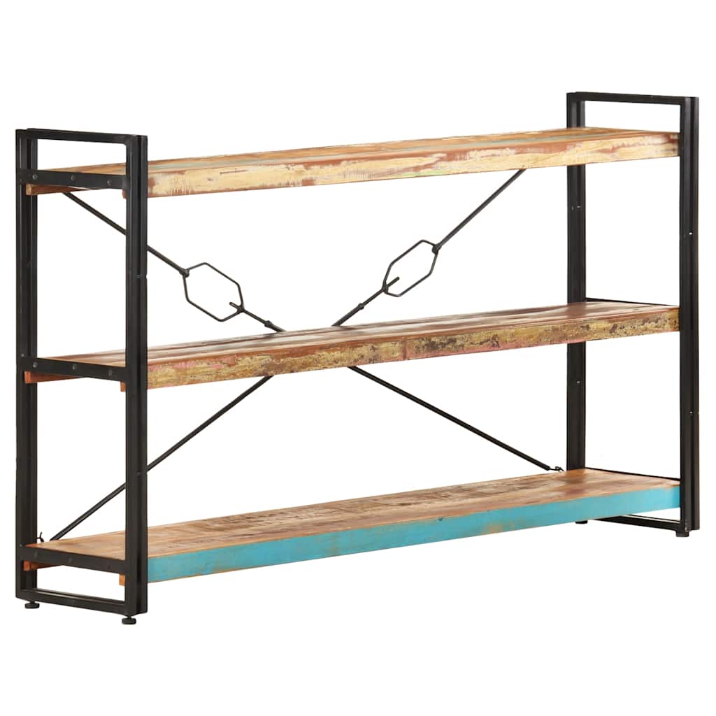 vidaXL 3-Tier Bookcase 140x30x80 cm Solid Reclaimed Wood - Multicolour