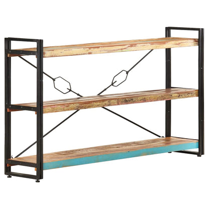 vidaXL 3-Tier Bookcase 140x30x80 cm Solid Reclaimed Wood - Multicolour