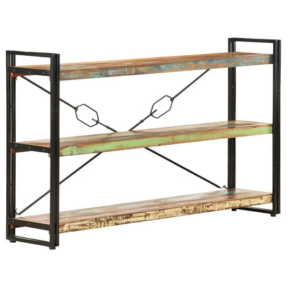 vidaXL 3-Tier Bookcase 140x30x80 cm Solid Reclaimed Wood - Multicolour