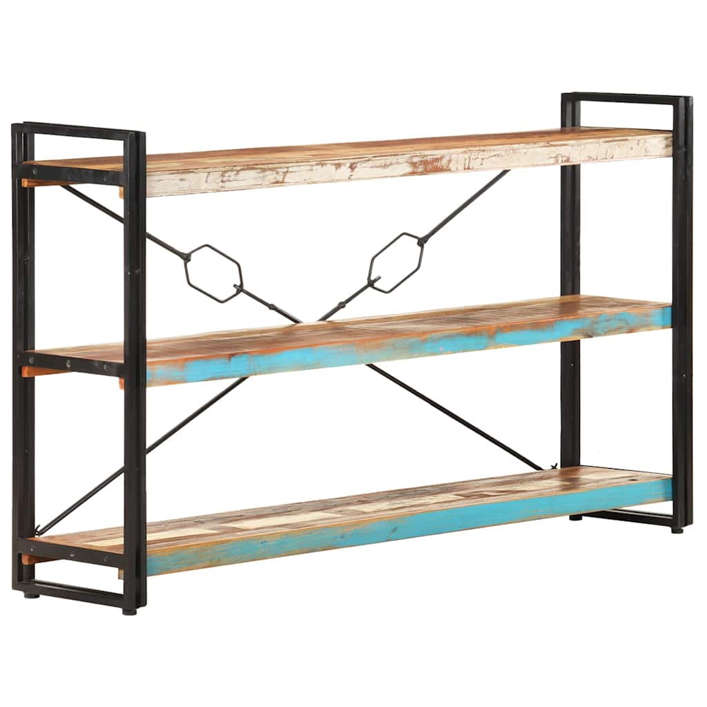 vidaXL 3-Tier Bookcase 140x30x80 cm Solid Reclaimed Wood - Multicolour
