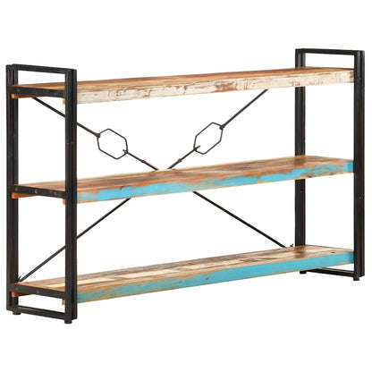vidaXL 3-Tier Bookcase 140x30x80 cm Solid Reclaimed Wood - Multicolour